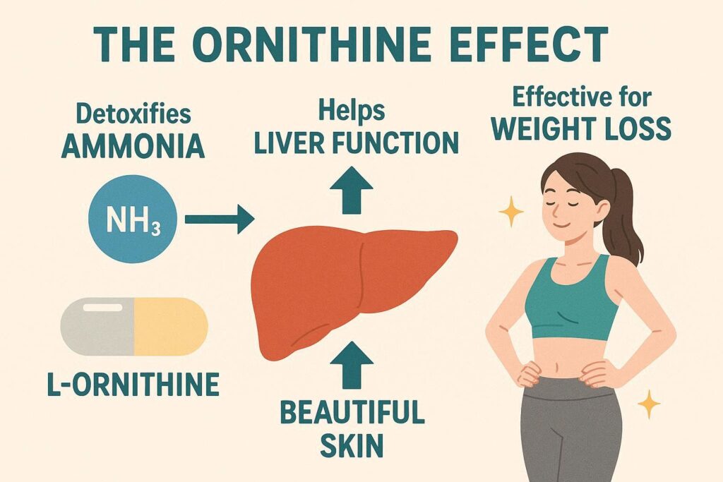 オルニチン 効果 とは？アンモニア解毒で肝機能を助け、ダイエットや美肌にも効く理由